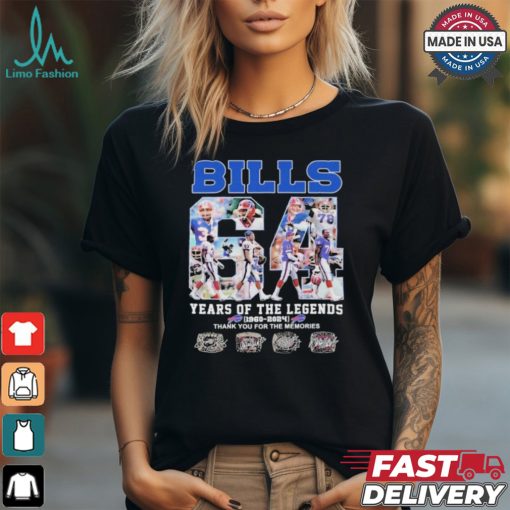 Design Buffalo Bills 64 Years 1960 2024 The Memories Of Legends T Shirt