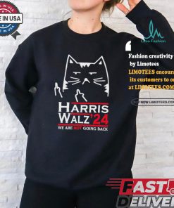 Design Funny Cat Harris Walz ’24 We Are Not Going Back Shirt