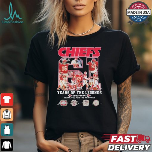 Design Kansas City Chiefs 61 Years 1963 2024 The Memories Of Legends T Shirt