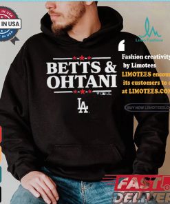 Design Mookie Betts & Shohei Ohtani Royal Los Angeles Dodgers Election Player Shirt
