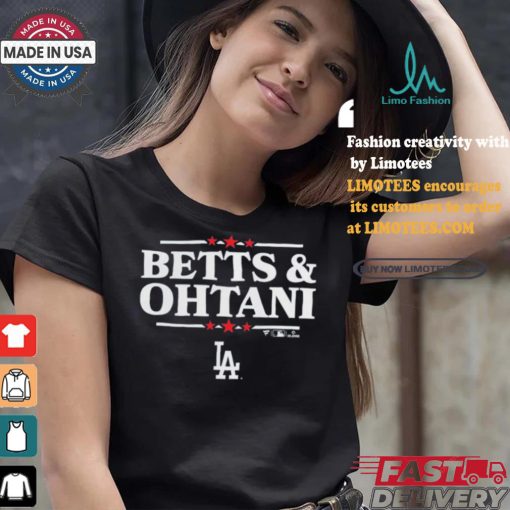Design Mookie Betts & Shohei Ohtani Royal Los Angeles Dodgers Election Player Shirt