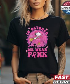 Design Snoopy In October We Wear Pink Halloween 2024 Shirt