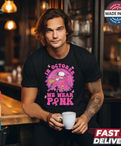 Design Snoopy In October We Wear Pink Halloween 2024 Shirt
