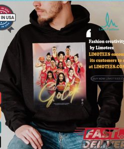 Design Usa Basketball Gold 2024 Paris Olympic Games Women’s Basketball Poster Shirt