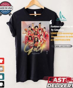 Design Usa Basketball Gold 2024 Paris Olympic Games Women’s Basketball Poster Shirt