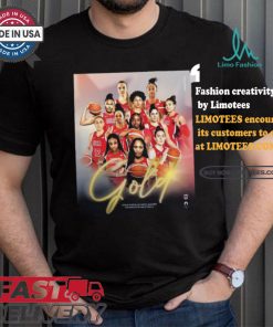 Design Usa Basketball Gold 2024 Paris Olympic Games Women’s Basketball Poster Shirt