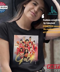Design Usa Basketball Gold 2024 Paris Olympic Games Women’s Basketball Poster Shirt