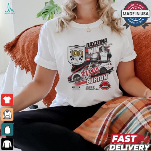 Designs Harrison Burton Checkered Flag Sports White 2024 Coke Zero Sugar 400 Race Winner T Shirt