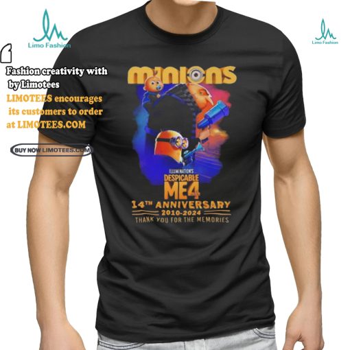 Despicable Me 4 Minions 14th Anniversary 2010 2024 Thank You For The Memories T shirt