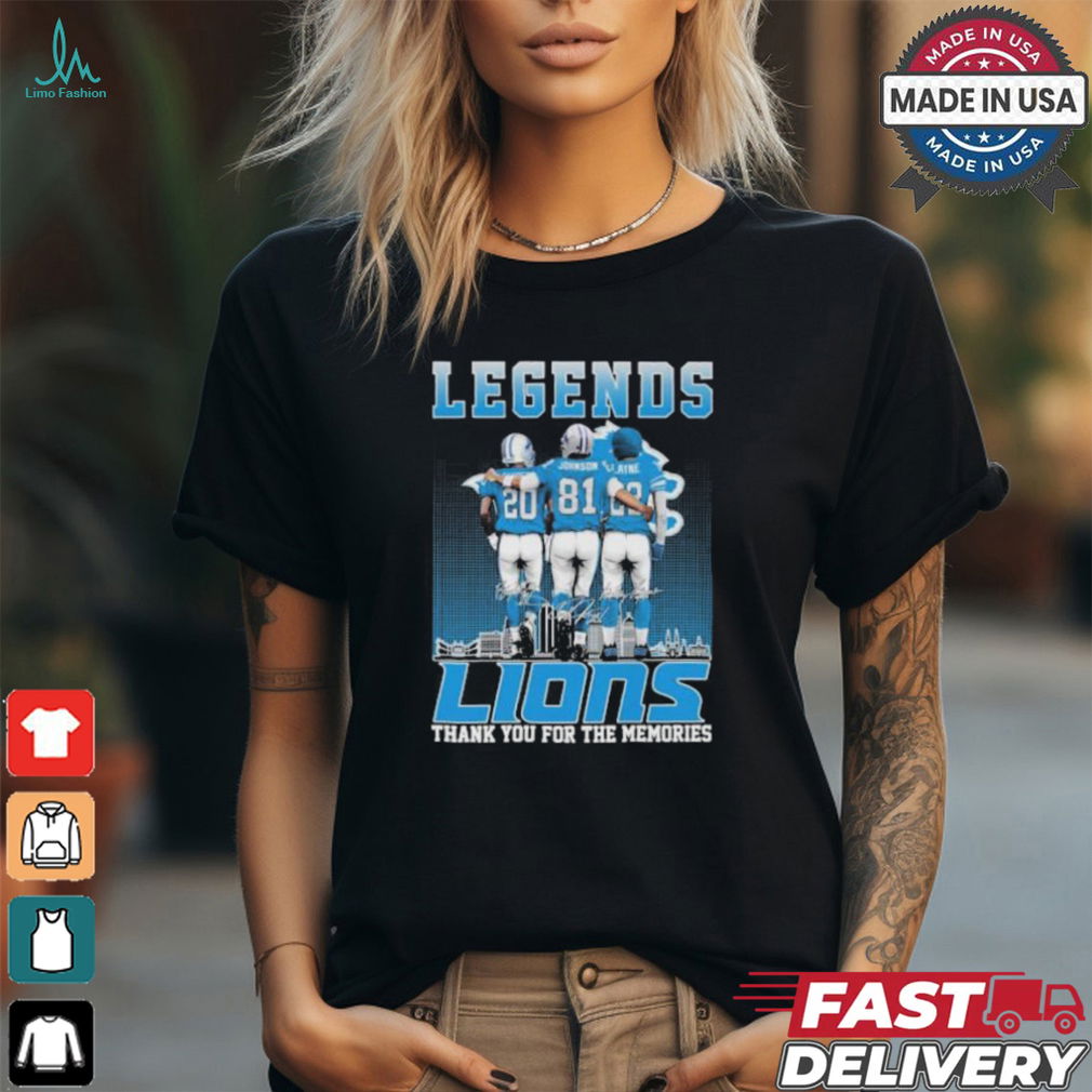 Detroit Lions Legends Sanders Johnson And Layne Thank You For The Memories Signatures Shirt Detroit Lions Legends Sanders Johnson And Layne Thank You For The Memories Signatures Shirt