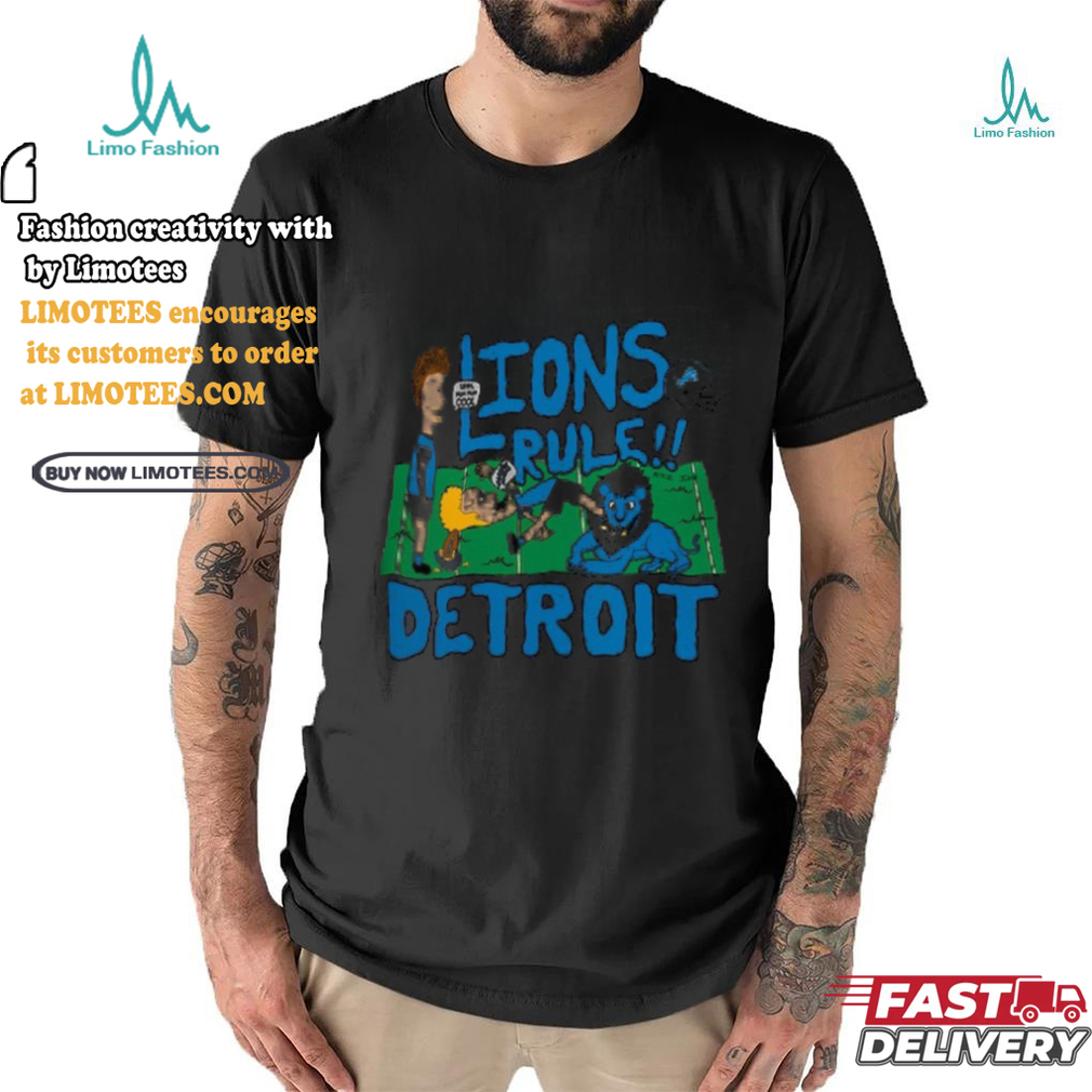 Detroit Lions NFL x Homage x Beavis and Butt Head Unisex Tri Blend T Shirt Detroit Lions NFL x Homage x Beavis and Butt Head Unisex Tri Blend T Shirt