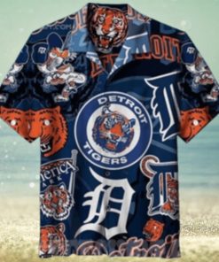 Detroit Tigers Full Tiger Mascot Print Tropical Shirt