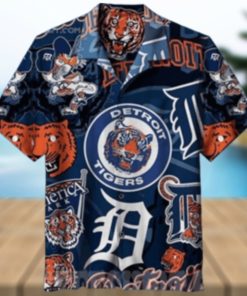 Detroit Tigers Full Tiger Mascot Print Tropical Shirt