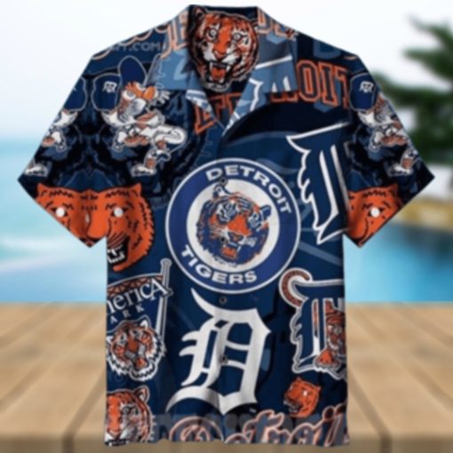 Detroit Tigers Full Tiger Mascot Print Tropical Shirt