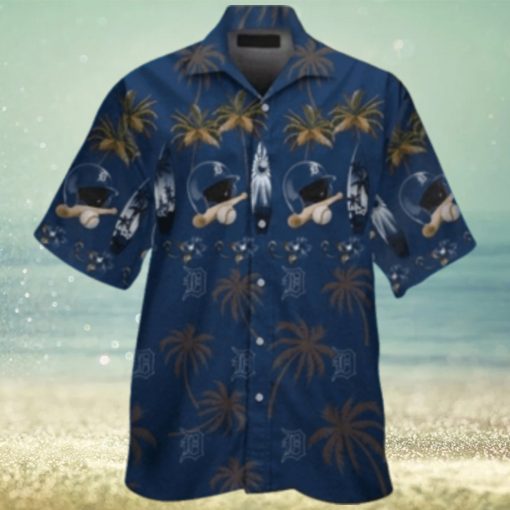 Detroit Tigers Midnight Palm Baseball Hawaiian Shirt