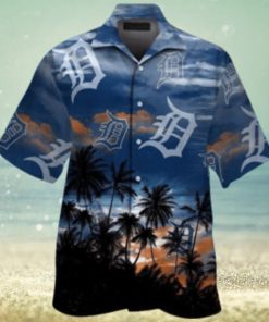 Detroit Tigers Palm Sunset Hawaiian Shirt