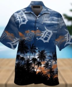 Detroit Tigers Palm Sunset Hawaiian Shirt