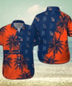 Detroit Tigers Sunset Palms Split Design Hawaiian Shirt