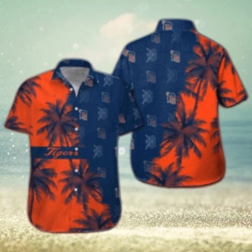 Detroit Tigers Sunset Palms Split Design Hawaiian Shirt