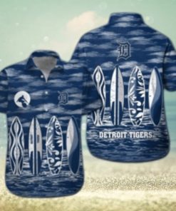 Detroit Tigers Surfboard Stripe Aloha Shirt