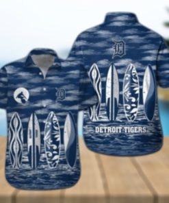 Detroit Tigers Surfboard Stripe Aloha Shirt