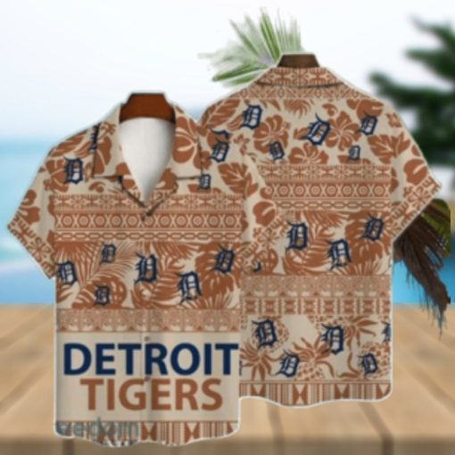 Detroit Tigers Traditional Brown Aloha Shirt