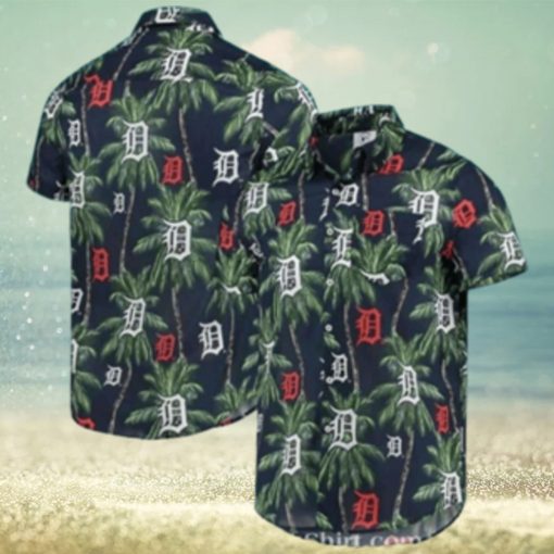 Detroit Tigers Tropical Palm Night Aloha Shirt