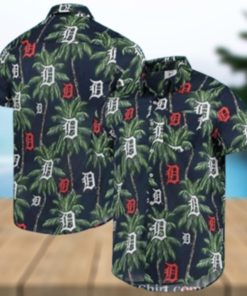 Detroit Tigers Tropical Palm Night Aloha Shirt