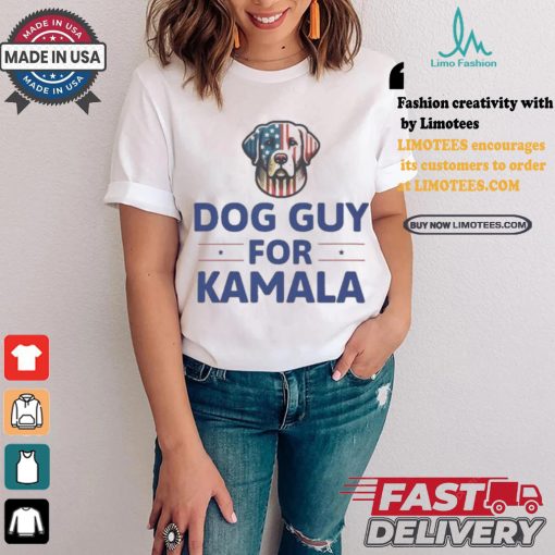 Dog Guy For Kamala Harris 2024 Vote Blue Kamala For President Patriotic Us Flag Dog T shirt