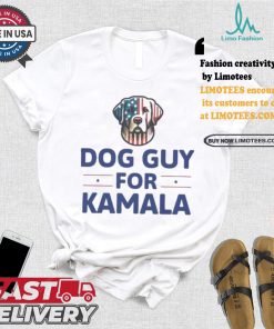 Dog Guy For Kamala Harris 2024 Vote Blue Kamala For President Patriotic Us Flag Dog T shirt