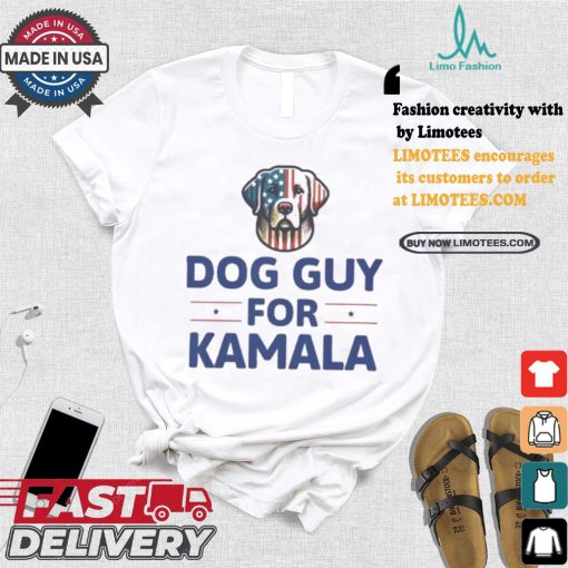 Dog Guy For Kamala Harris 2024 Vote Blue Kamala For President Patriotic Us Flag Dog T shirt