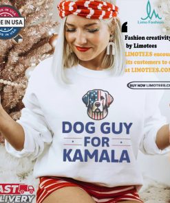 Dog Guy For Kamala Harris 2024 Vote Blue Kamala For President Patriotic Us Flag Dog T shirt