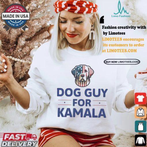 Dog Guy For Kamala Harris 2024 Vote Blue Kamala For President Patriotic Us Flag Dog T shirt