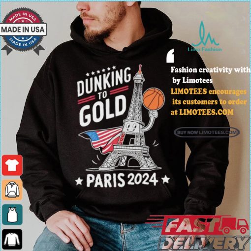 Dunking to gold team USA basketball Olympic Paris 2024 shirt