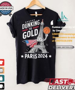 Dunking to gold team USA basketball Olympic Paris 2024 shirt