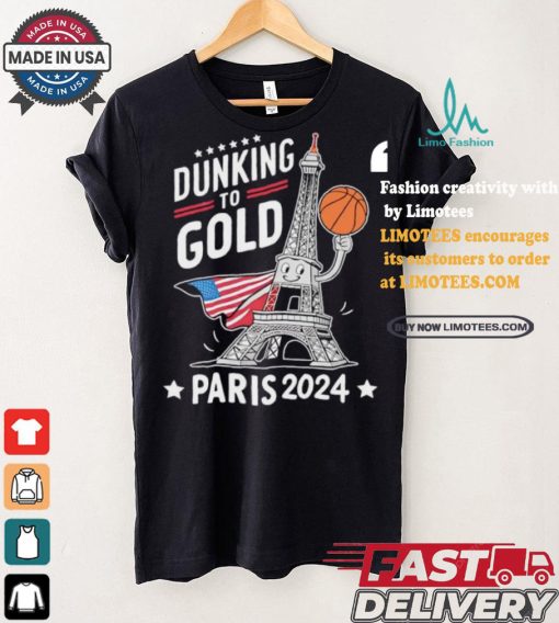 Dunking to gold team USA basketball Olympic Paris 2024 shirt