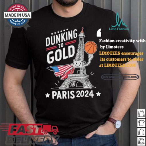 Dunking to gold team USA basketball Olympic Paris 2024 shirt
