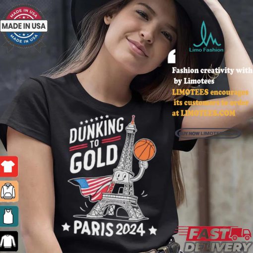 Dunking to gold team USA basketball Olympic Paris 2024 shirt