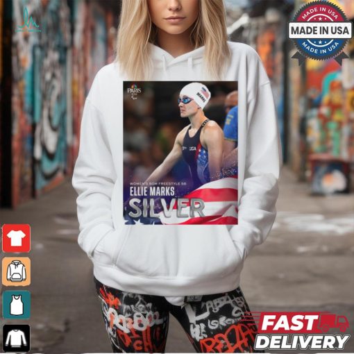 Ellie Marks Team USA Silver Medal Women’s 50m Freestyle S6 Paris Paralympics Poster t shirt