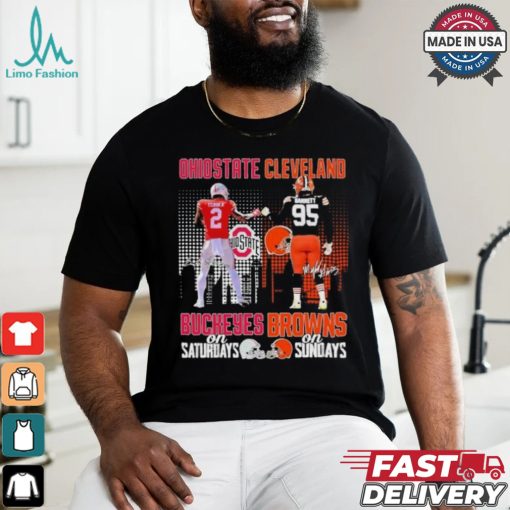 Emeka Egbuka Ohio State Buckeyes On Saturdays And Myles Garrett Cleveland Browns On Sundays Shirt