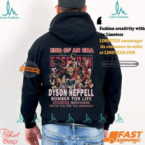 End Of An Era Dyson Heppell Bomber For Life Essedon 2011 2024 Thank You For The Memories T Shirt
