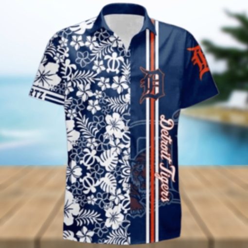 Floral Elegance Detroit Tigers Hawaiian Shirt