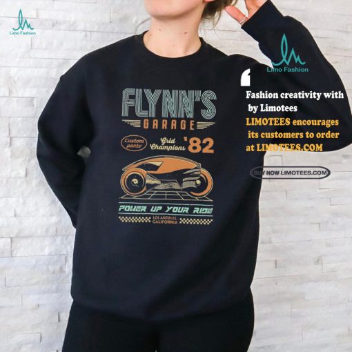 Flynn’s Garage Grid Champions 82 Power Up Your Ride Los Angeles California Shirt