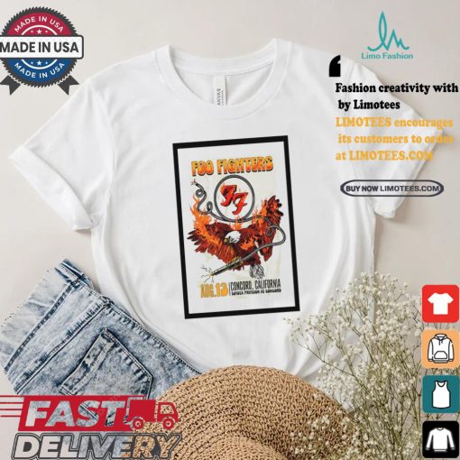Foo fighters in concord ca on august 13 2024 tour poster shirt