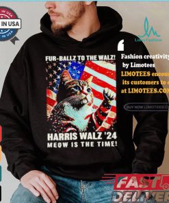 Fur Ballz To The Walz Harris Walz 24 Meow Is The Time 024 Election Political President Usa Vote T shirt