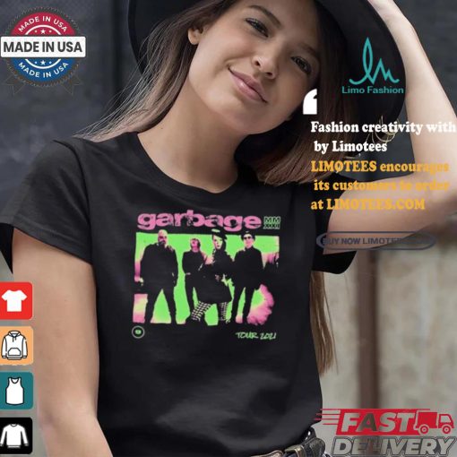 Garbage Pink And Green Photo Tour 2024 T shirt