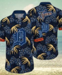 Golden Palms Detroit Tigers Dark Hawaiian Shirt