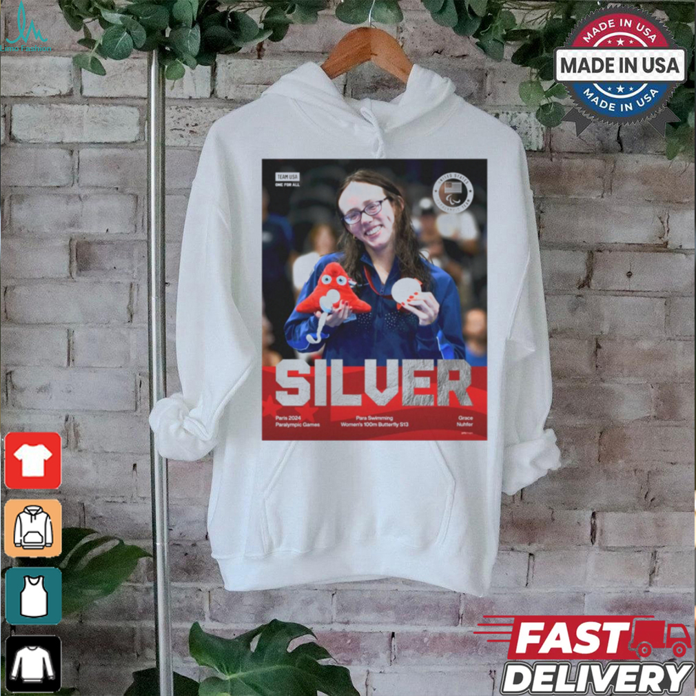 Grace Nuhfer Silver Medal Para Swimming Women’s 100m Butterfly S13 Paralympics Games Paris 2024 t shirt Grace Nuhfer Silver Medal Para Swimming Women’s 100m Butterfly S13 Paralympics Games Paris 2024 t shirt
