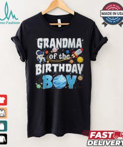 Grandma Of The Birthday Boy Astronaut Family Space Planets T Shirt