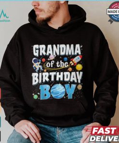 Grandma Of The Birthday Boy Astronaut Family Space Planets T Shirt
